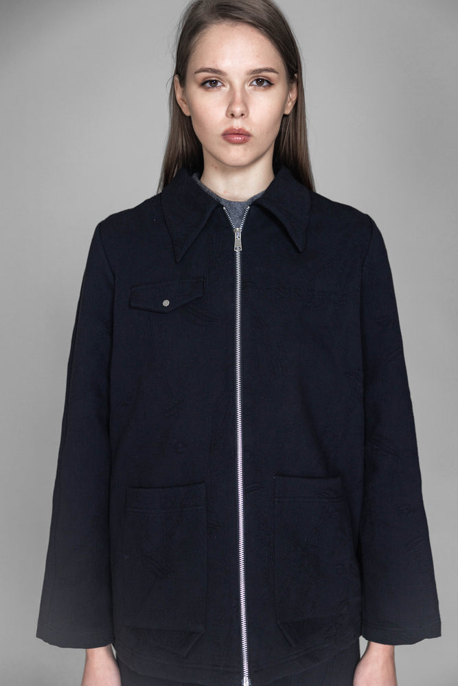 
                  
                    BLACK / BLUE / SKIN DENIM JACQUARD JACKET
                  
                