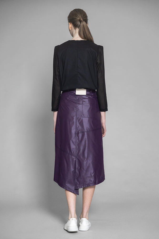 
                  
                    BRIGHT PURPLE / MATTE PURPLE / DARK BROWN TRENCH ASYMMETRICAL CASUAL LONG SKIRT
                  
                
