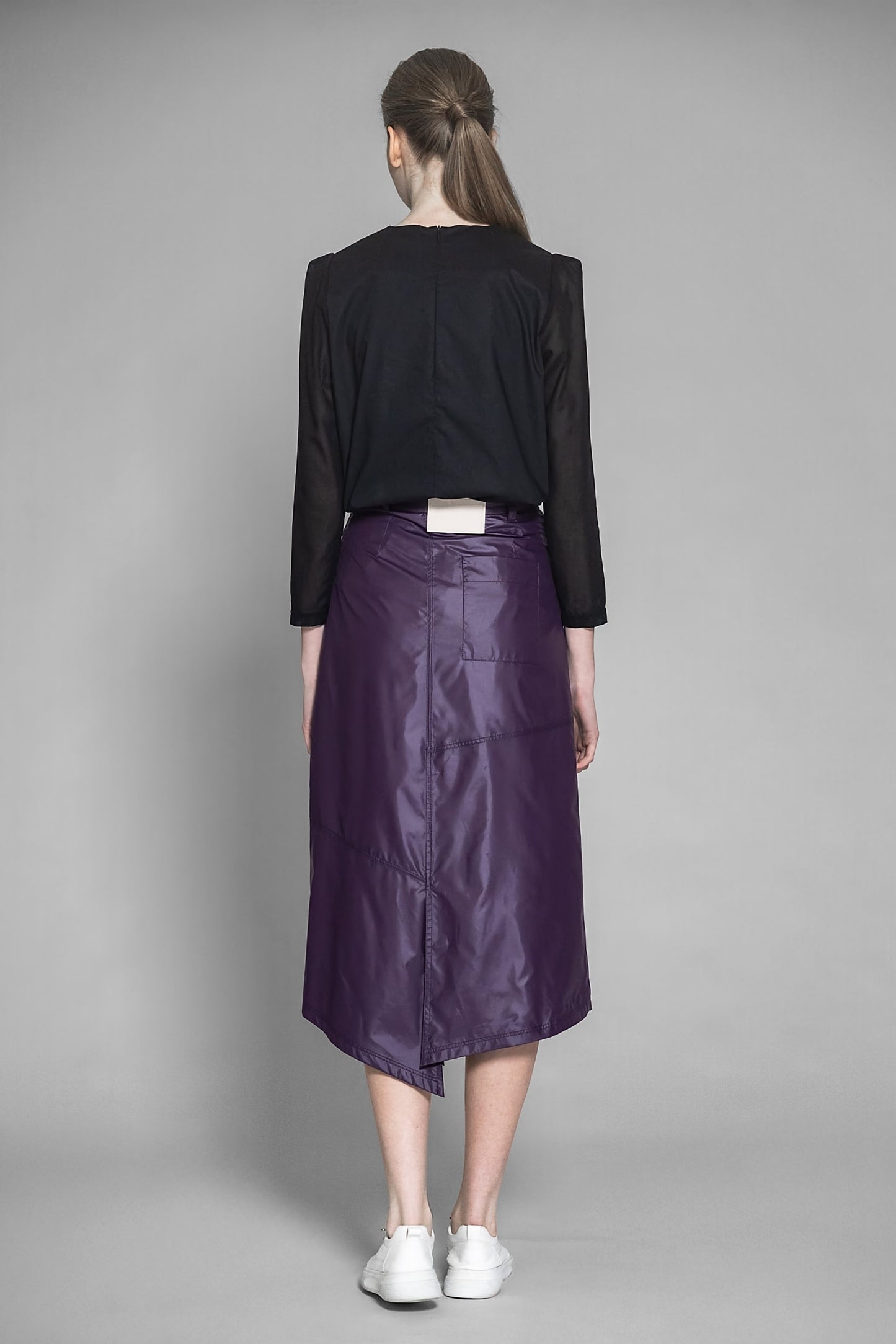 
                  
                    BRIGHT PURPLE / MATTE PURPLE / DARK BROWN TRENCH ASYMMETRICAL CASUAL LONG SKIRT
                  
                