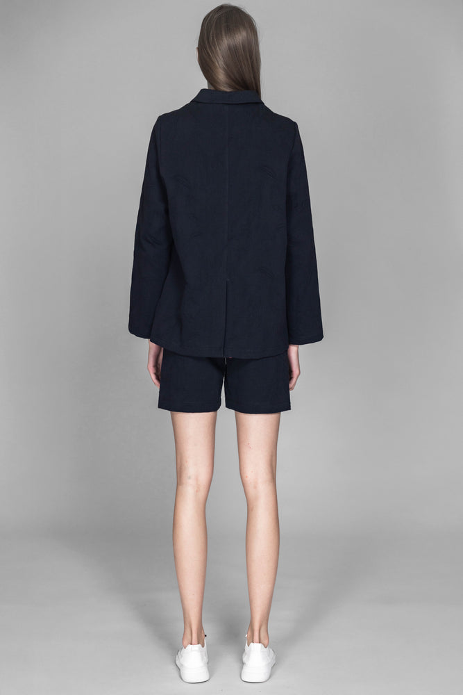 
                  
                    BLACK / BLUE / SKIN DENIM JACQUARD JACKET
                  
                