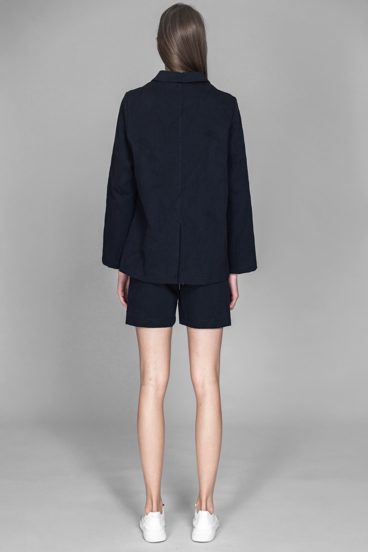 
                  
                    BLACK / BLUE / SKIN DENIM JACQUARD JACKET
                  
                