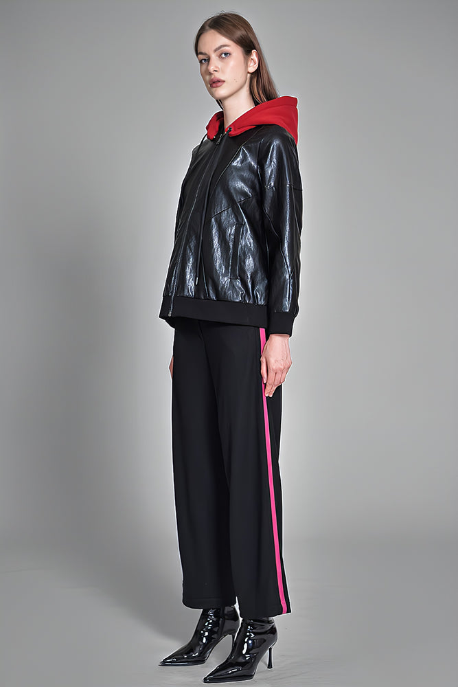 
                  
                    LEATHER HOODED JACKET
                  
                