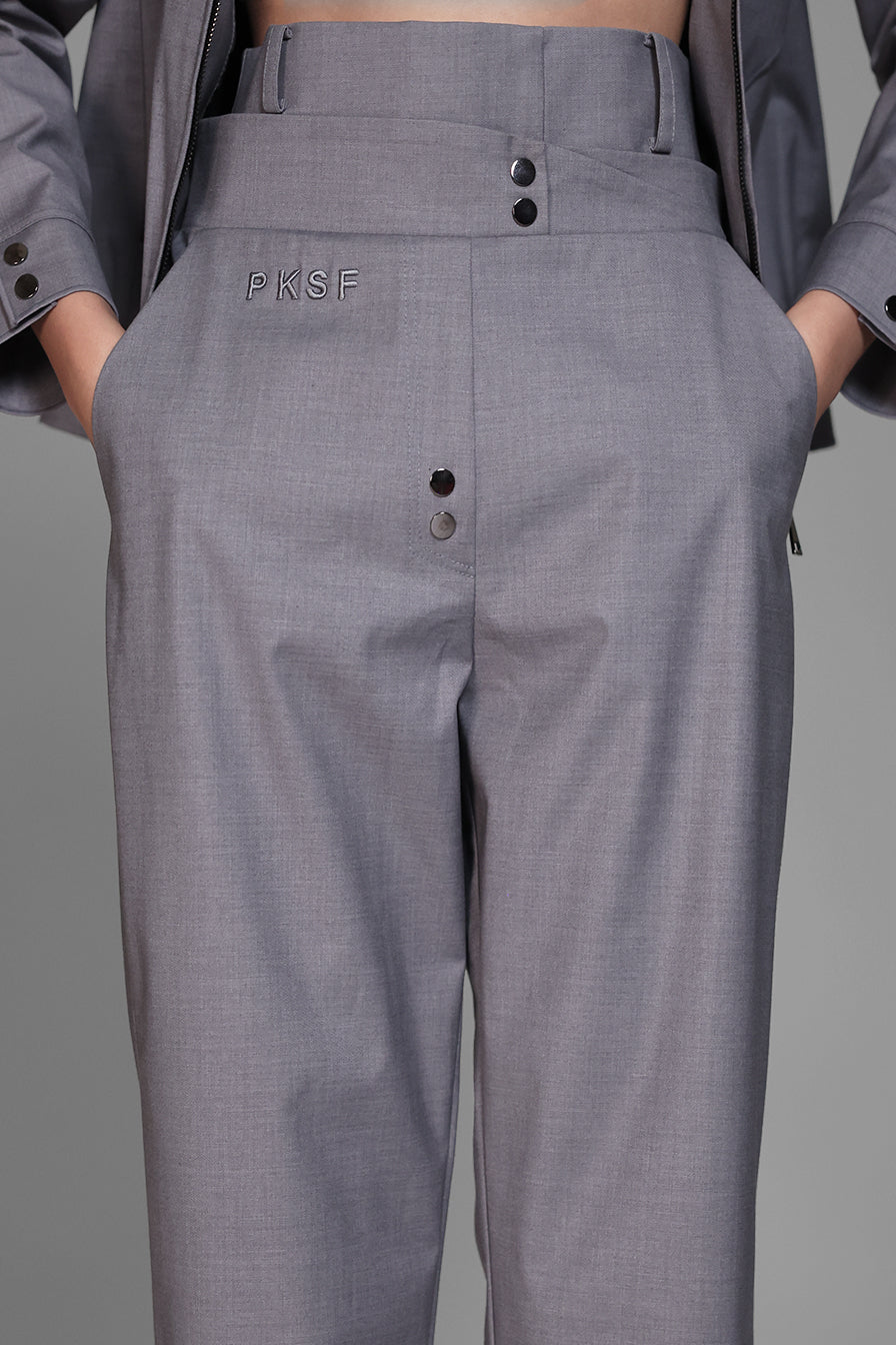
                  
                    GREY/BLUE SUIT-STYLE SLIM-FIT TROUSERS
                  
                