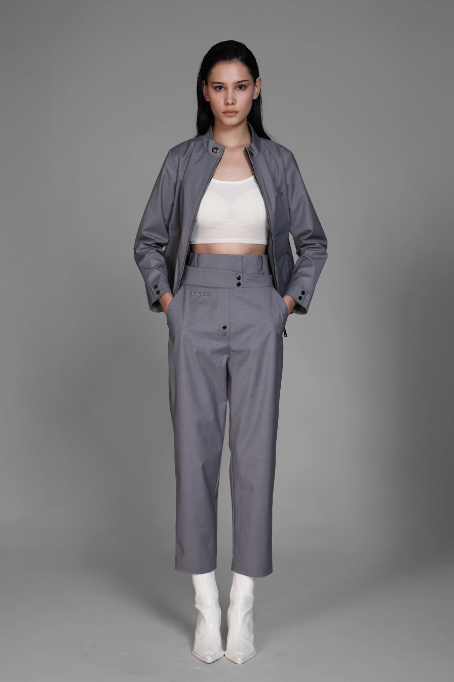 
                  
                    GREY/BLUE SUIT-STYLE SLIM-FIT TROUSERS
                  
                