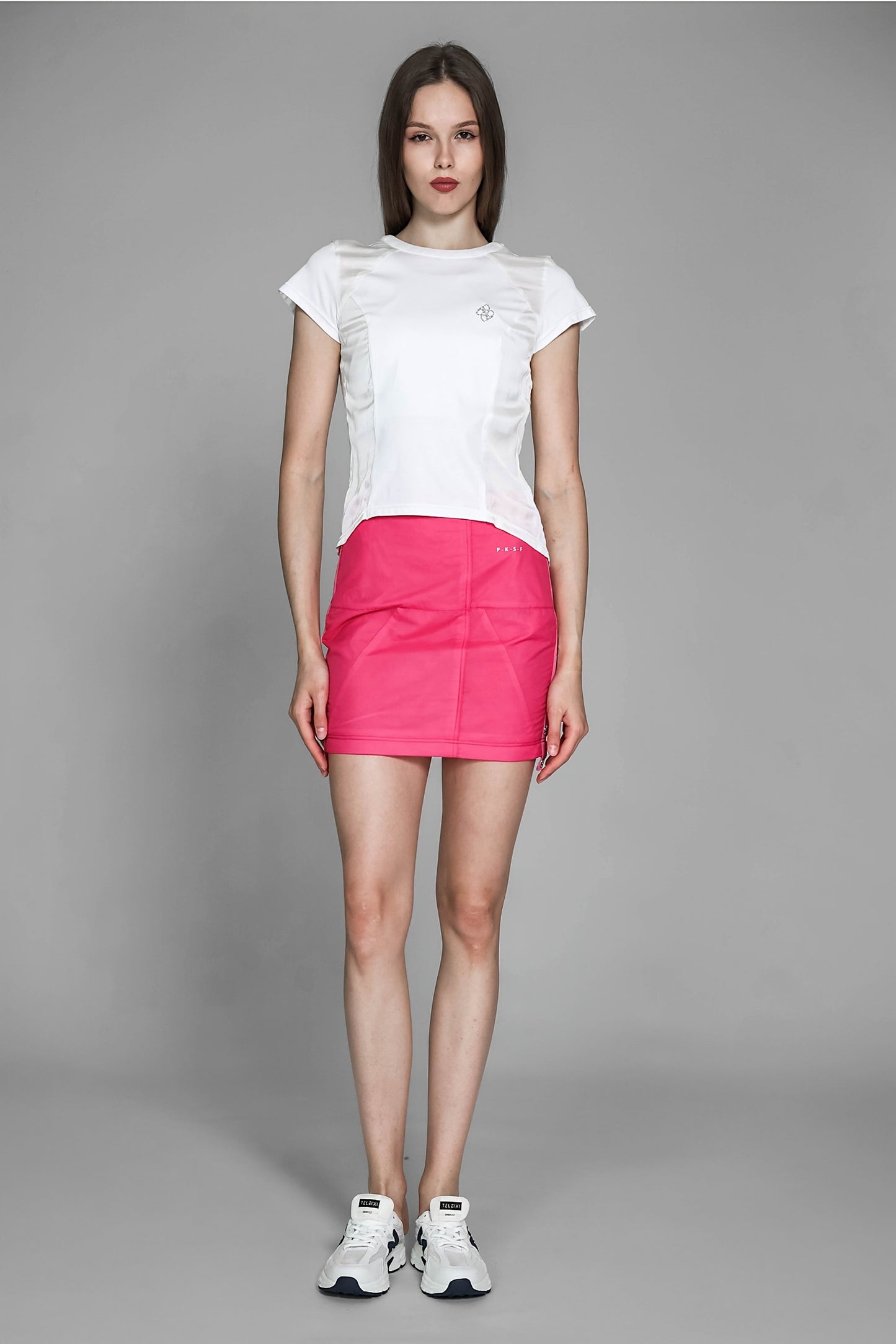 
                  
                    WHITE/BLACK COTTON SPLICED GABARDINE SLIM-FIT T-SHIRT
                  
                
