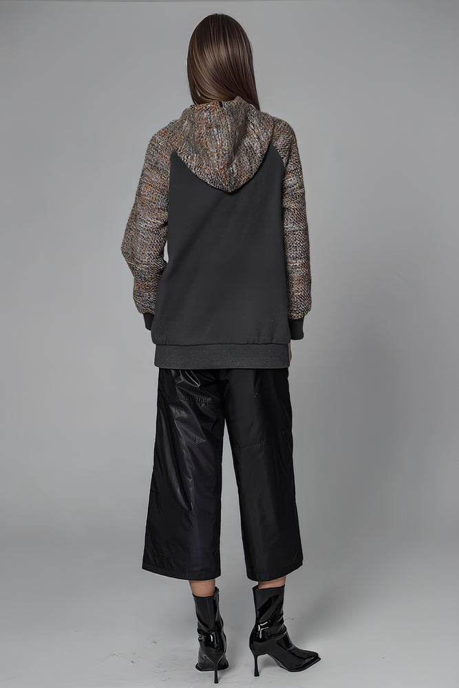 
                  
                    RED/GRAY WOOL-BLEND PANEL HOODED SWEATSHIRT
                  
                