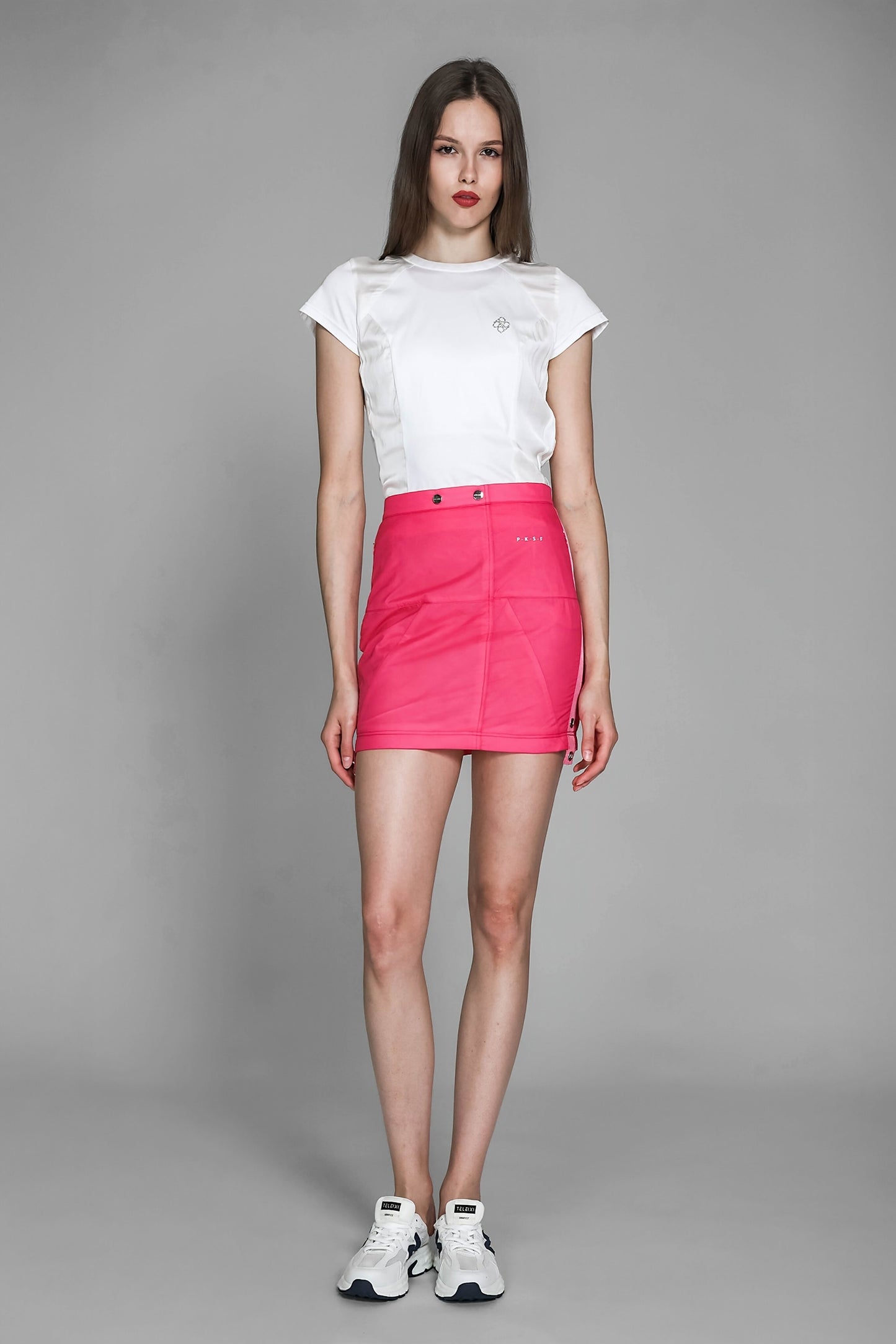 
                  
                    WHITE/BLACK COTTON SPLICED GABARDINE SLIM-FIT T-SHIRT
                  
                