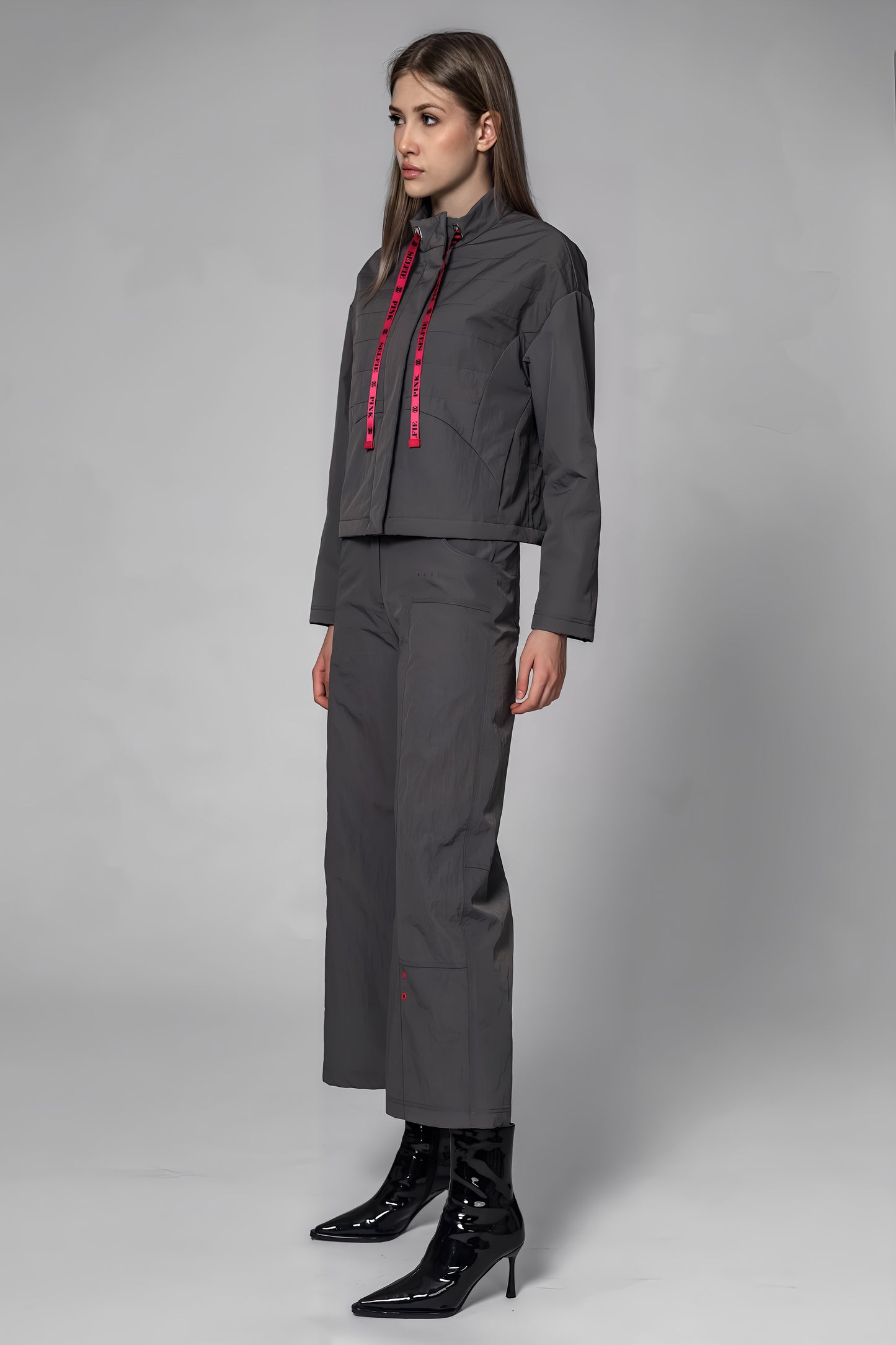 
                  
                    BLACK/GRAY TRENCH ASYMMETRICAL PANTS
                  
                