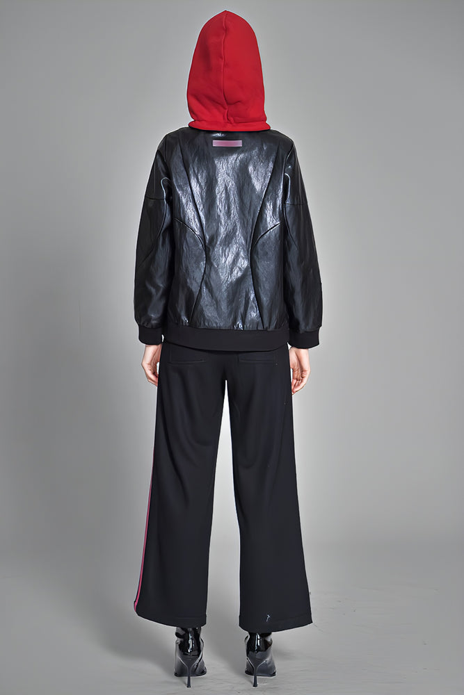 
                  
                    LEATHER HOODED JACKET
                  
                