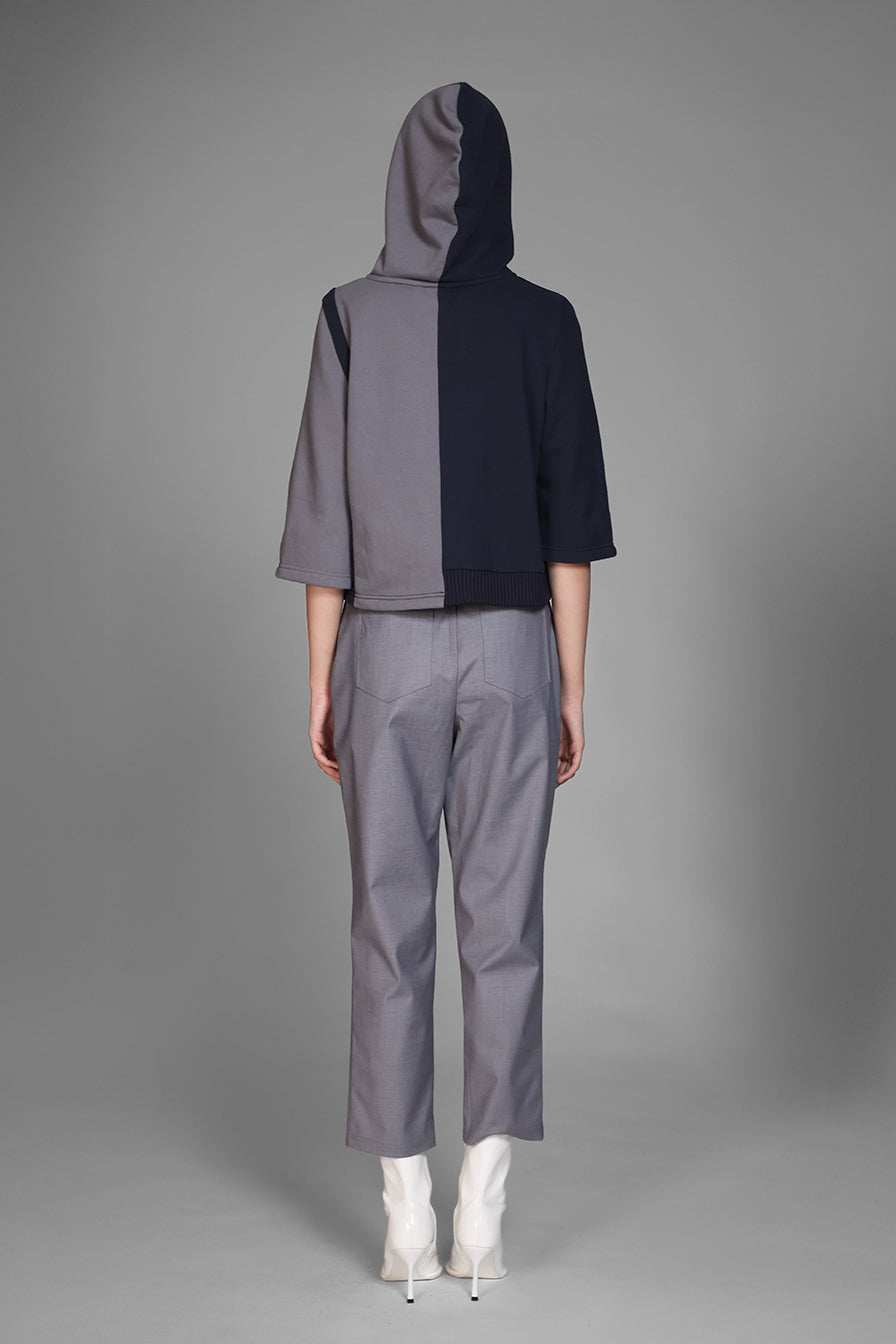 
                  
                    GREY / BLUE TAILORED TRENCH CASUAL HOODED TOP
                  
                