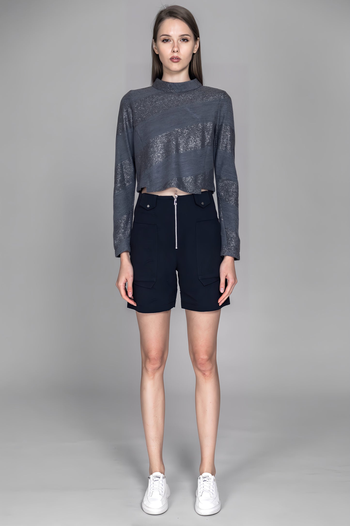 
                  
                    BLACK / SKIN DENIM JACQUARD SHORTS
                  
                