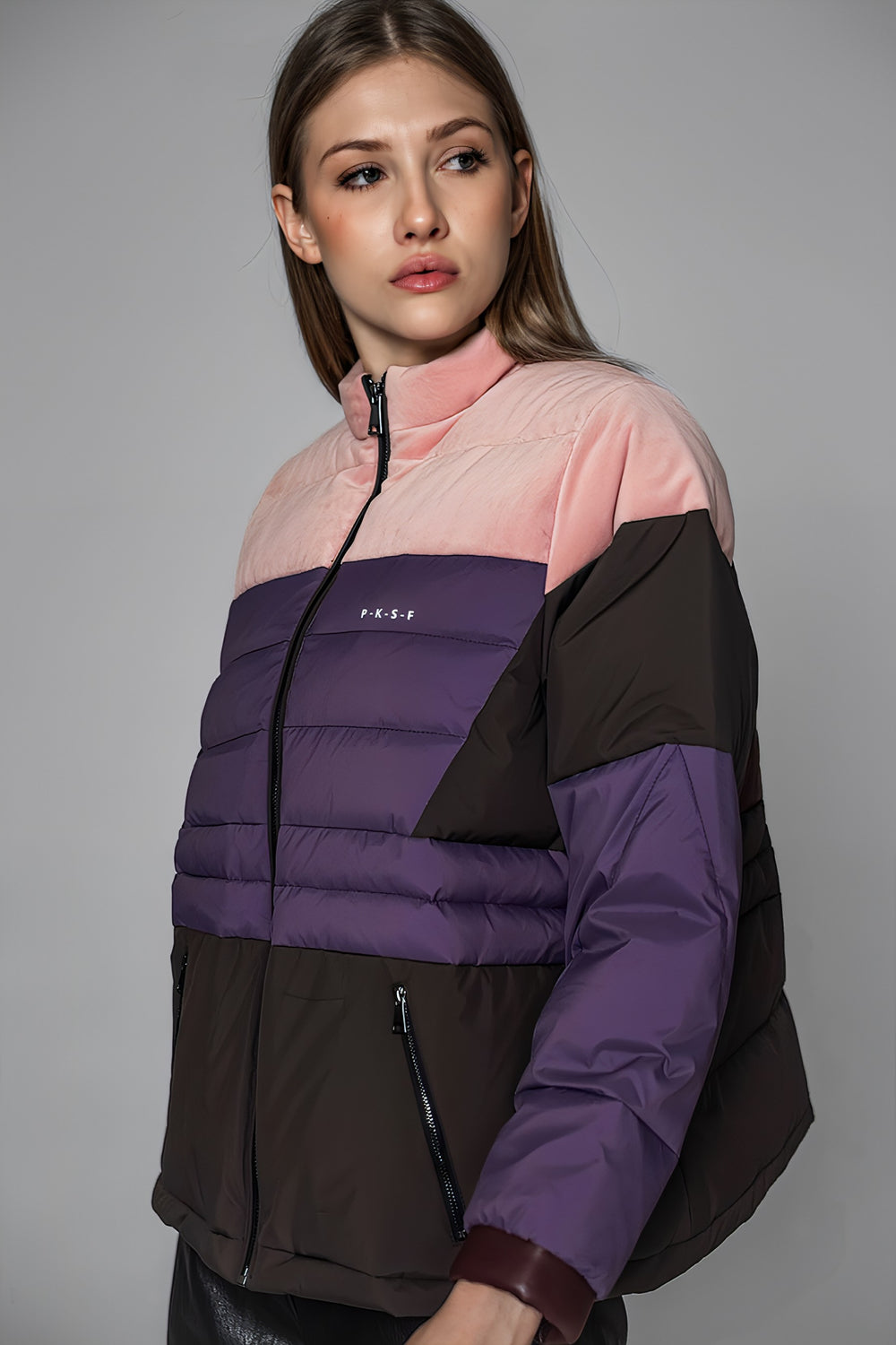MULTICOLOR PANEL DOWN JACKET