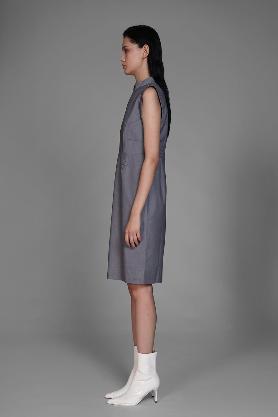 
                  
                    GREY/BLUE SUIT-STYLE CASUAL DRESS
                  
                