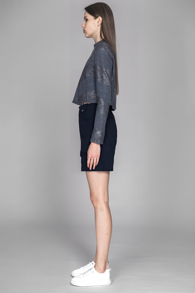 
                  
                    BLACK / SKIN DENIM JACQUARD SHORTS
                  
                