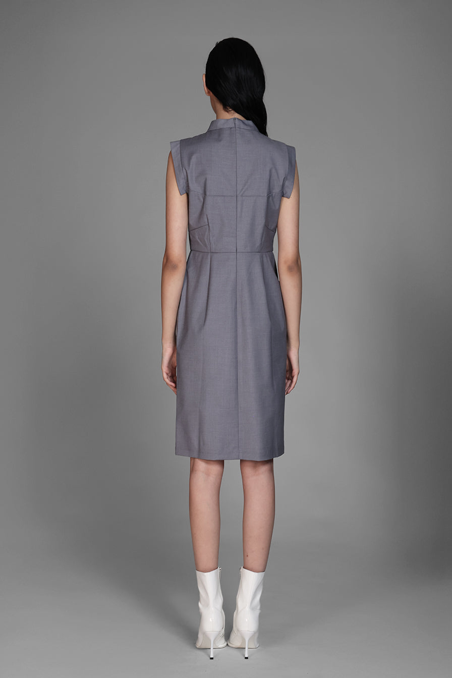 
                  
                    GREY/BLUE SUIT-STYLE CASUAL DRESS
                  
                