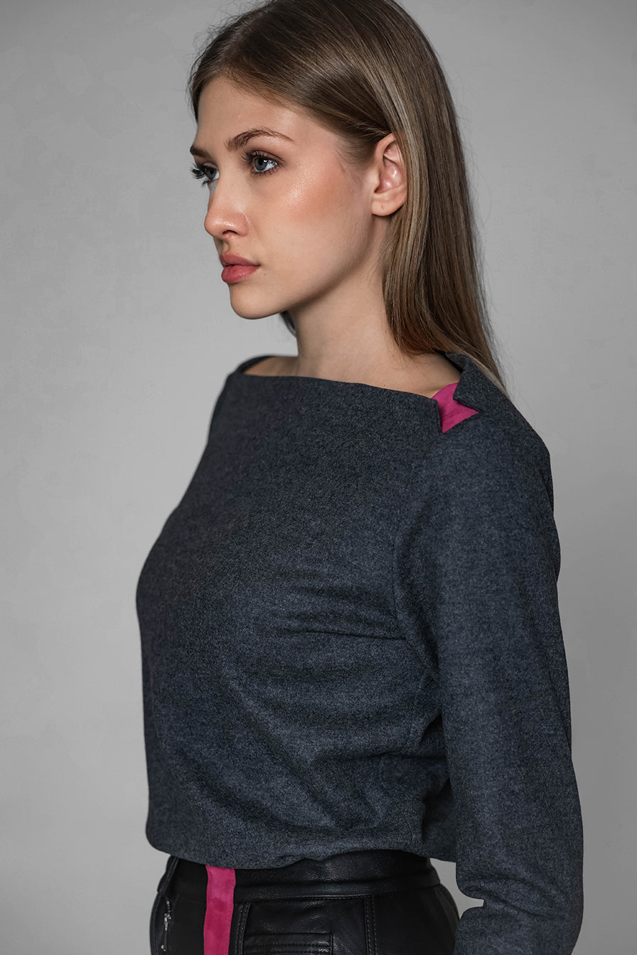 ASYMMETRICAL WOOL TOP
