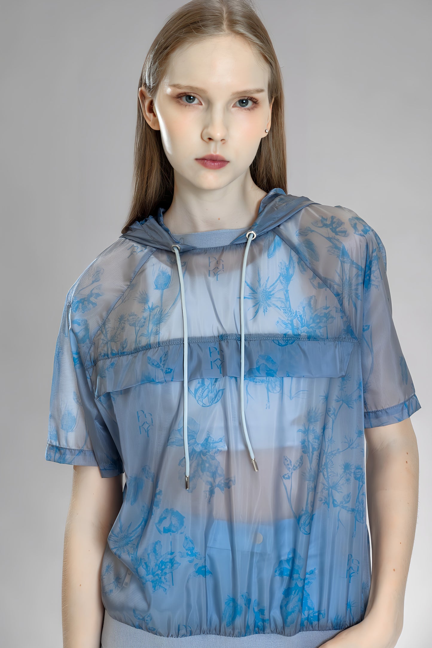 
                  
                    PEACH / BLUE FLORAL HOODED TRENCH COAT
                  
                