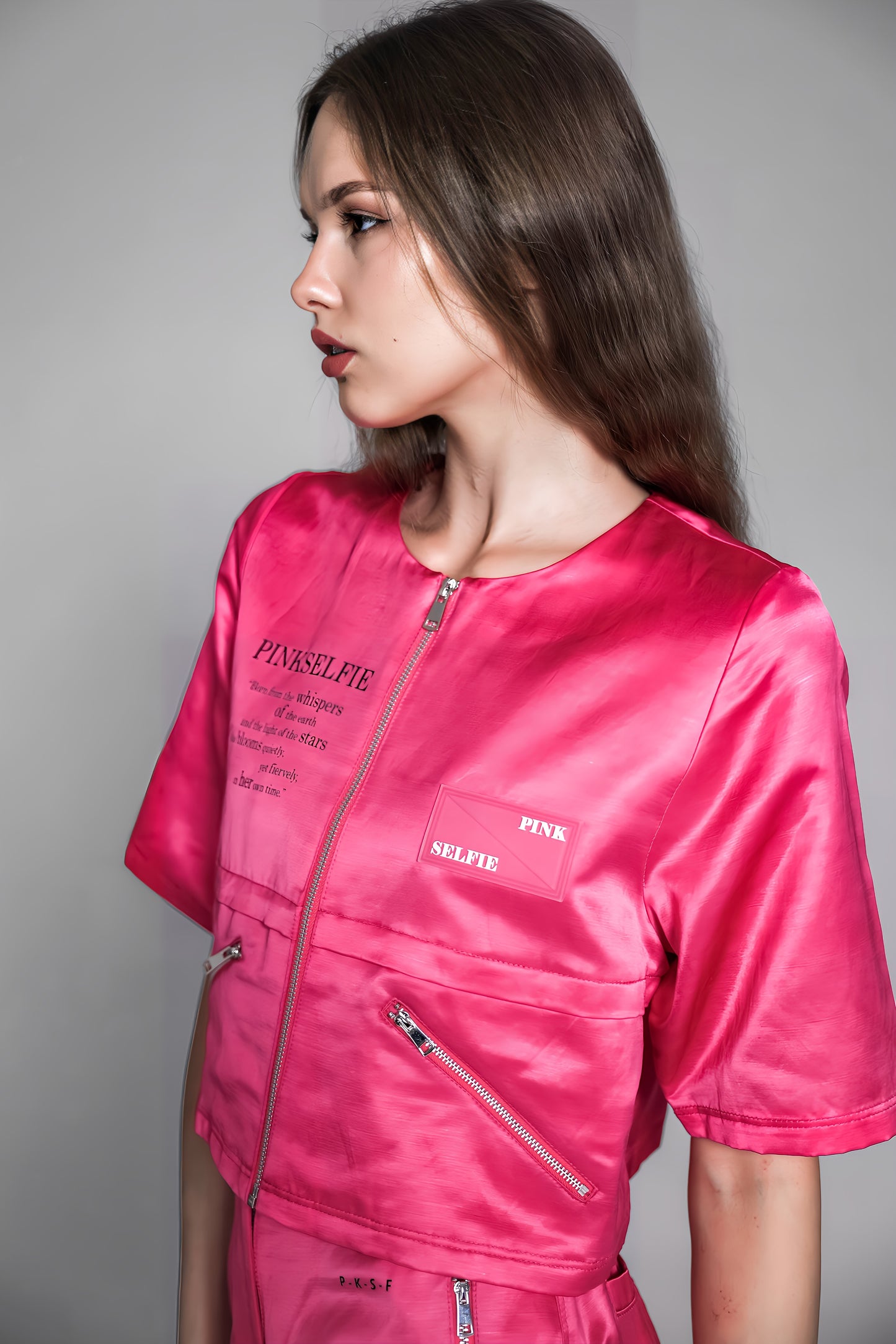 
                  
                    PEACOCK PINK / LIGHT PINK / BLUE SAND DYE LINEN CASUAL CROPPED JACKET
                  
                