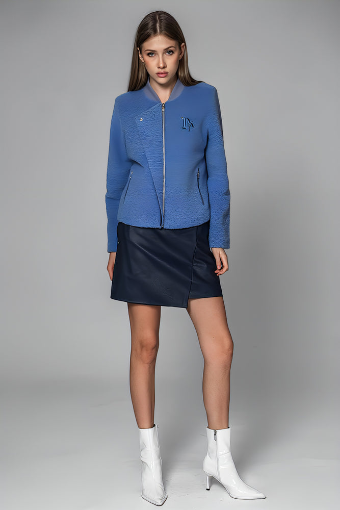 
                  
                    GRAY-BLUE/GOLD LEATHER FITTED SKIRT
                  
                
