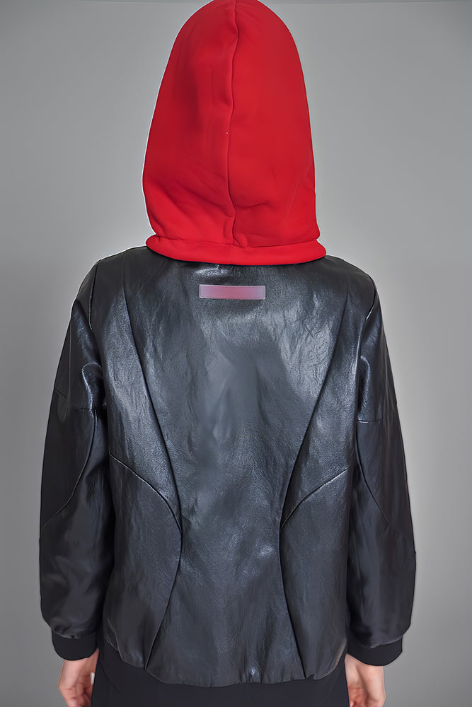 
                  
                    LEATHER HOODED JACKET
                  
                