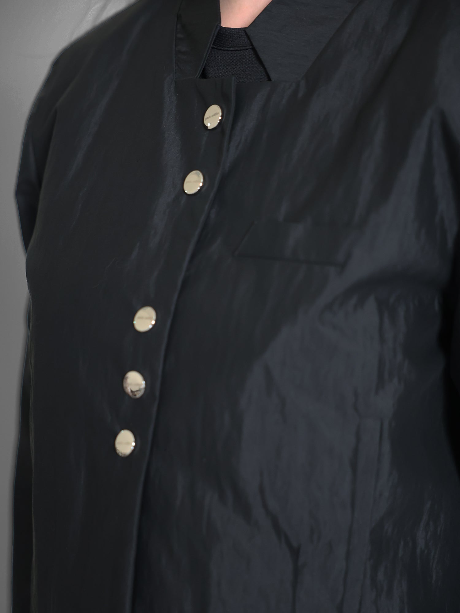 CLASSIC BLACK / STARRY WHITE CROPPED TRENCH JACKET
