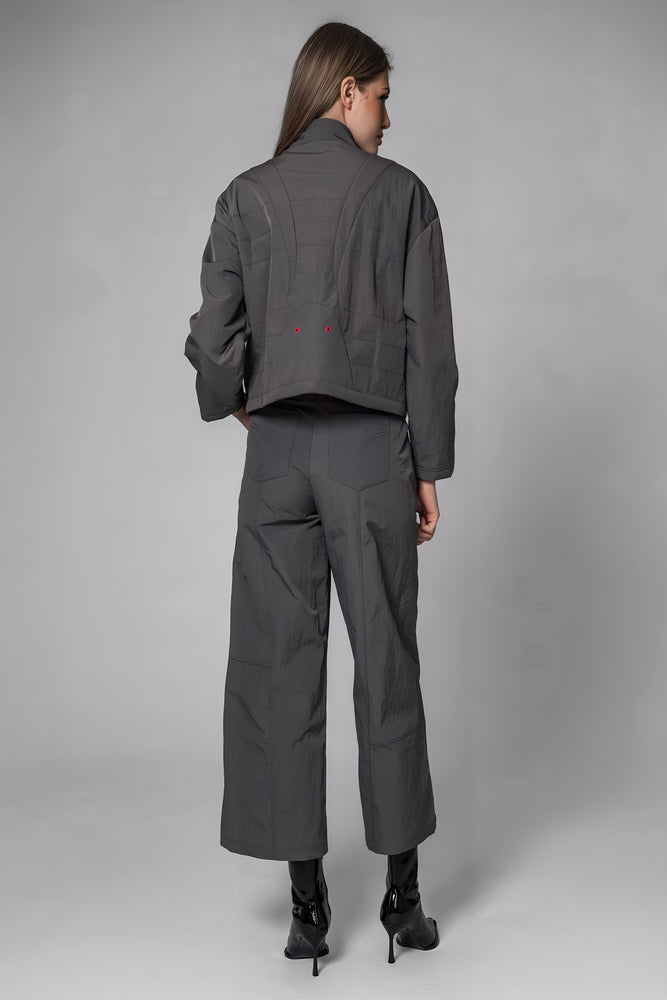 
                  
                    BLACK/GRAY TRENCH ASYMMETRICAL PANTS
                  
                