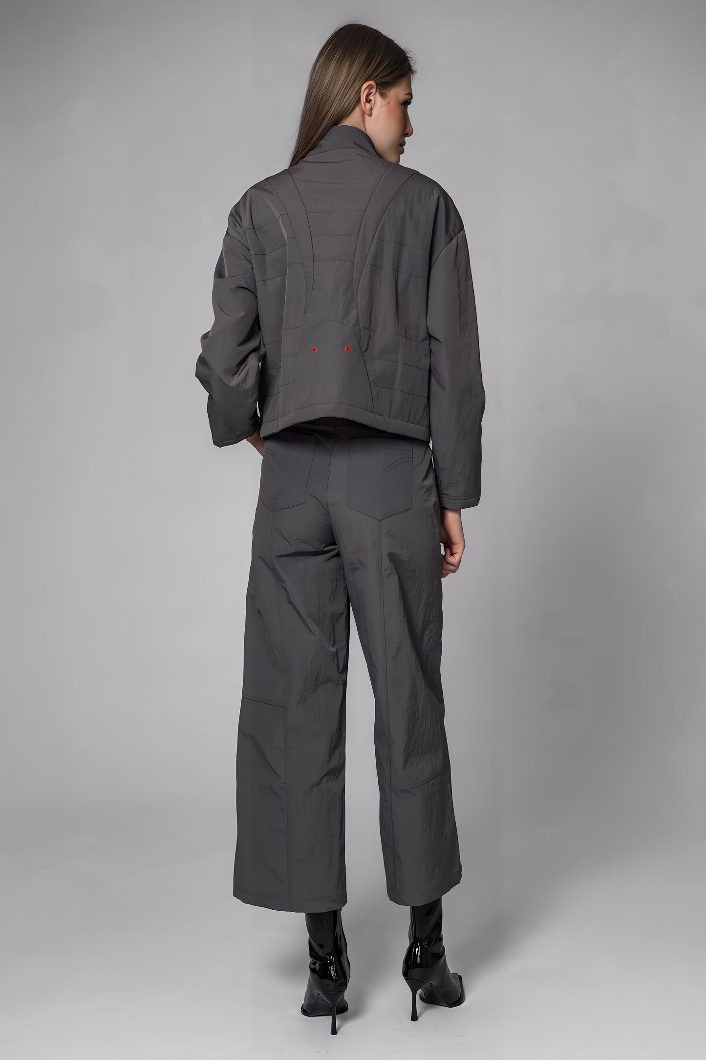 
                  
                    BLACK/GRAY TRENCH ASYMMETRICAL PANTS
                  
                
