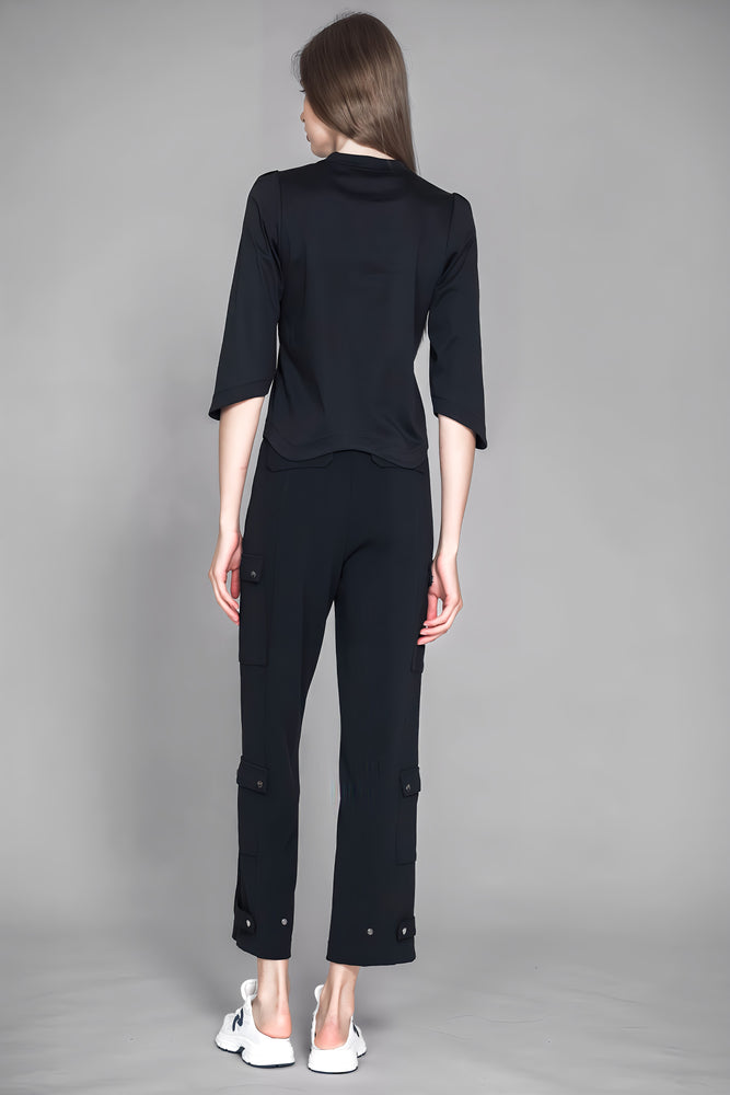 
                  
                    BLACK/WHITE IRREGULAR HEM T-SHIRT
                  
                