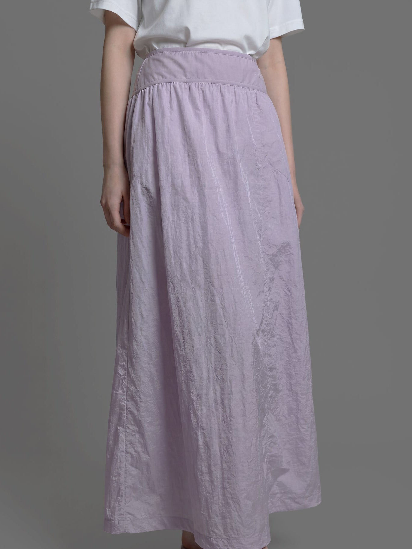 ICE BLUE / SOFT BLUSH PINK CASUAL TRENCH LONG SKIRT