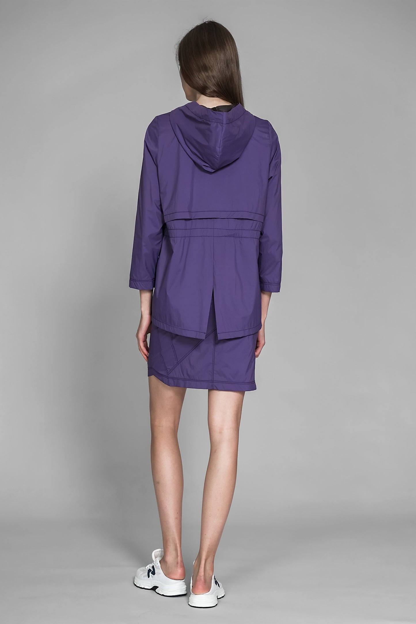
                  
                    PURPLE COLOR-BLOCKED TRENCH DRESS
                  
                