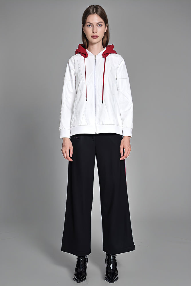 
                  
                    LEATHER HOODED JACKET
                  
                