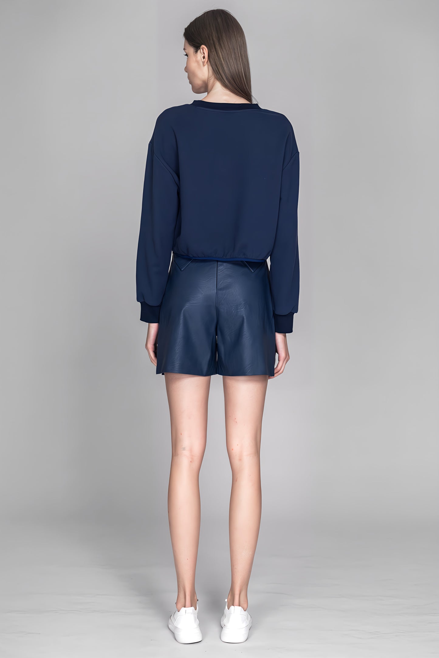 
                  
                    DARK BLUE / YELLOW CROPPED SWEATSHIRT TEE
                  
                