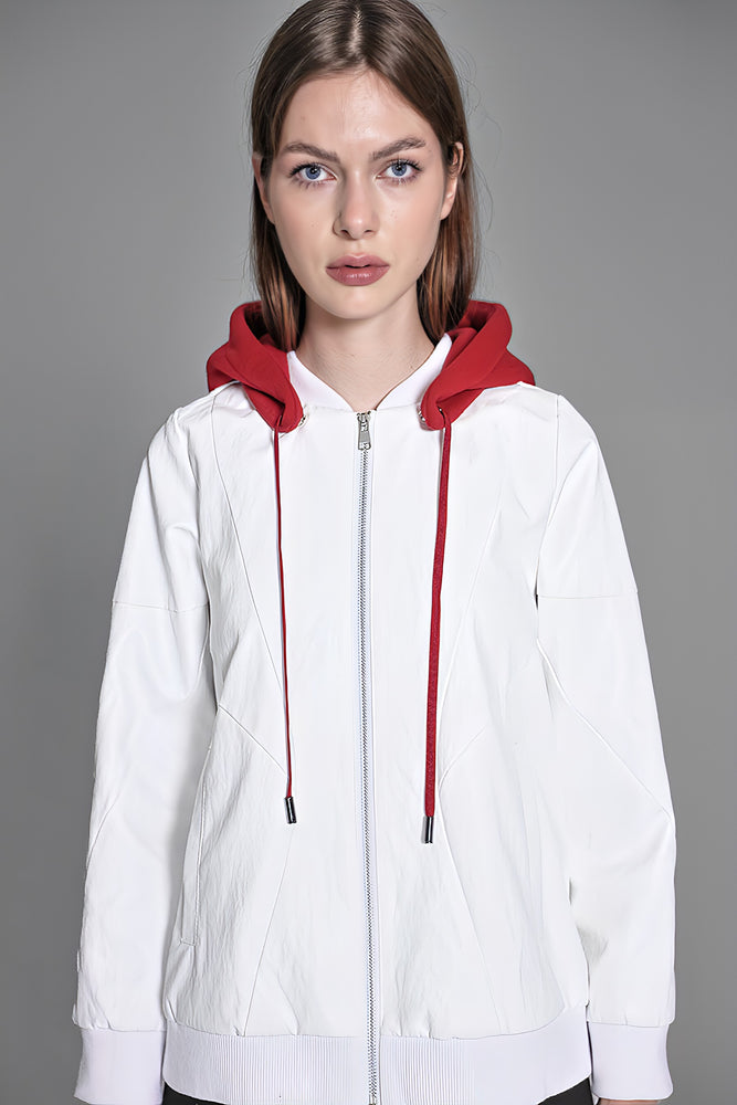 
                  
                    LEATHER HOODED JACKET
                  
                