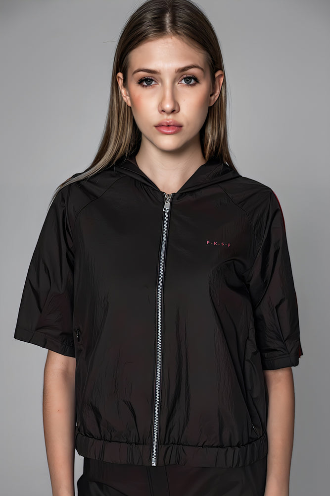 
                  
                    CASUAL THREE-QUARTER SLEEVE HOODED JACKET
                  
                