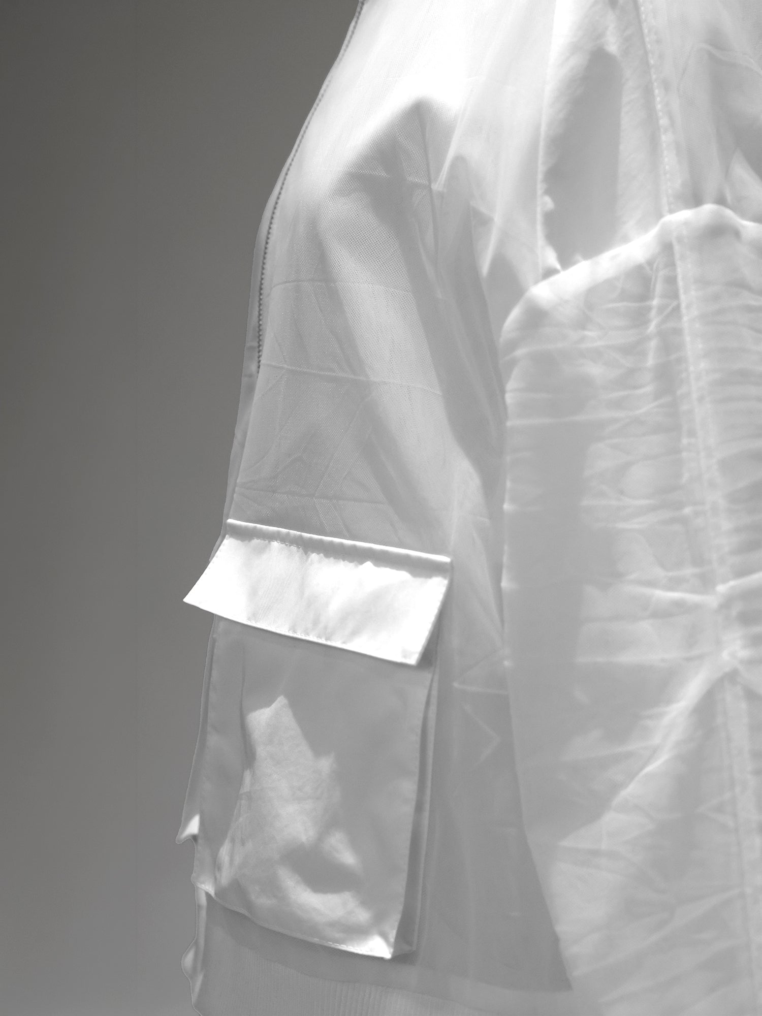 CLASSIC BLACK/STARRY WHITE MESH LOOSE-FIT LONG-SLEEVE JACKET