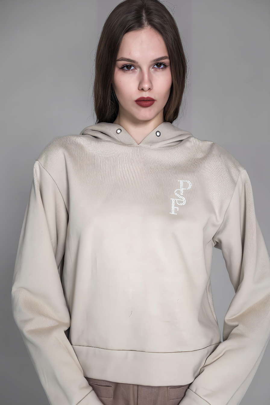 
                  
                    BLUE/YELLOW COTTON LOGO CROPPED CASUAL HOODIE
                  
                