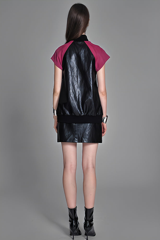 
                  
                    RED/BLACK LEATHER LONG VEST
                  
                