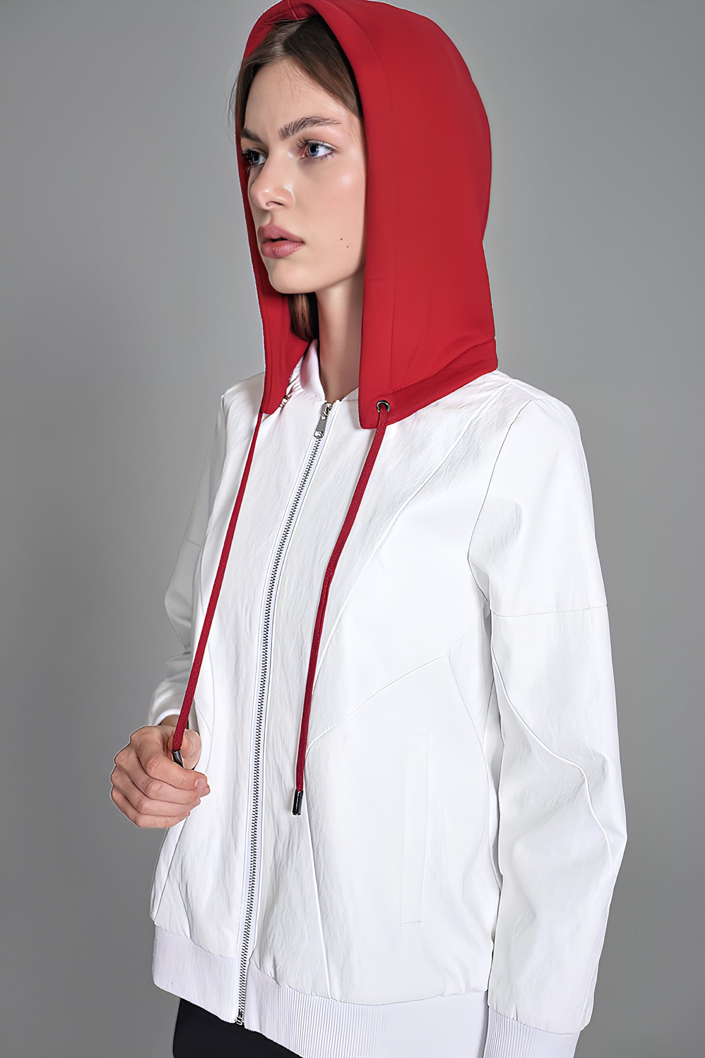 
                  
                    LEATHER HOODED JACKET
                  
                