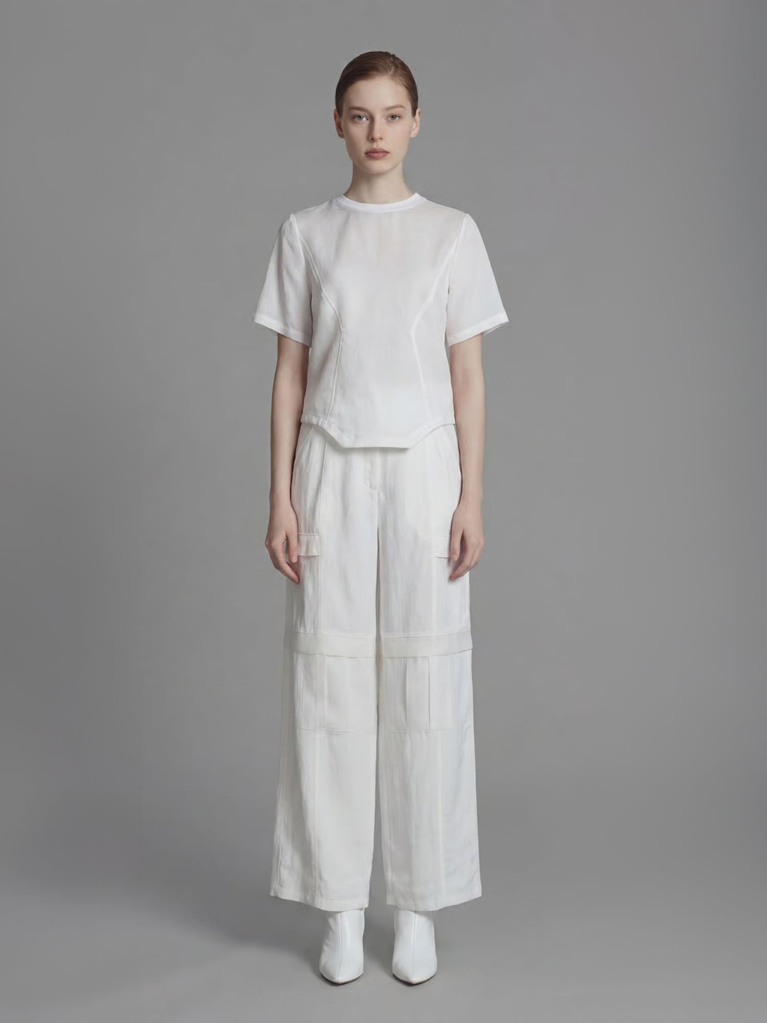 CLASSIC BLACK/STARLIGHT WHITE ORGANZA LINEN PANEL TOP