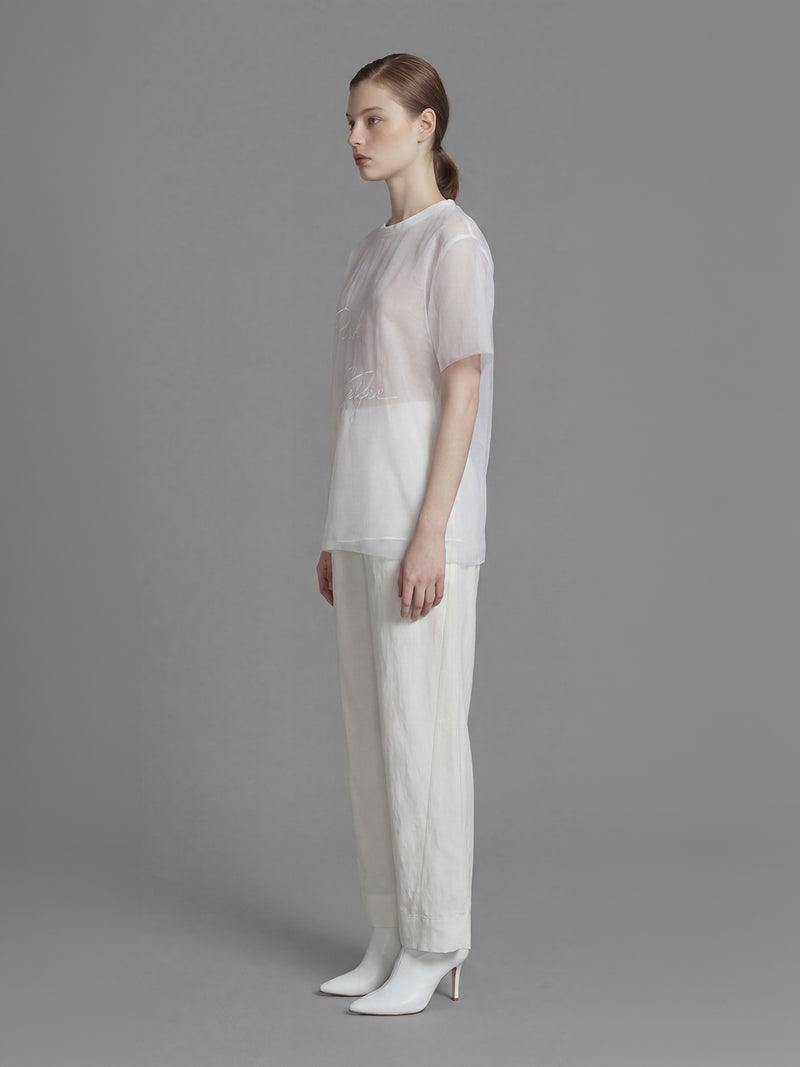CLASSIC BLACK / STARRY WHITE MESH DROP-SHOULDER OVERSIZED LONGLINE T-SHIRT