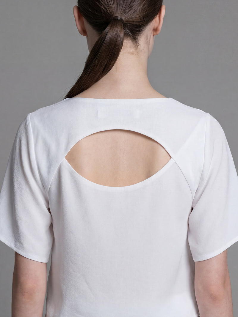 CLASSIC BLACK / STARRY WHITE LOGO PRINT CROPPED T-SHIRT