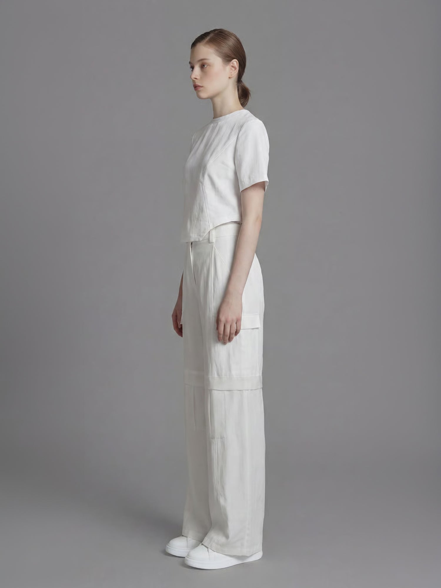 CLASSIC BLACK/STARLIGHT WHITE ORGANZA LINEN PANEL TOP