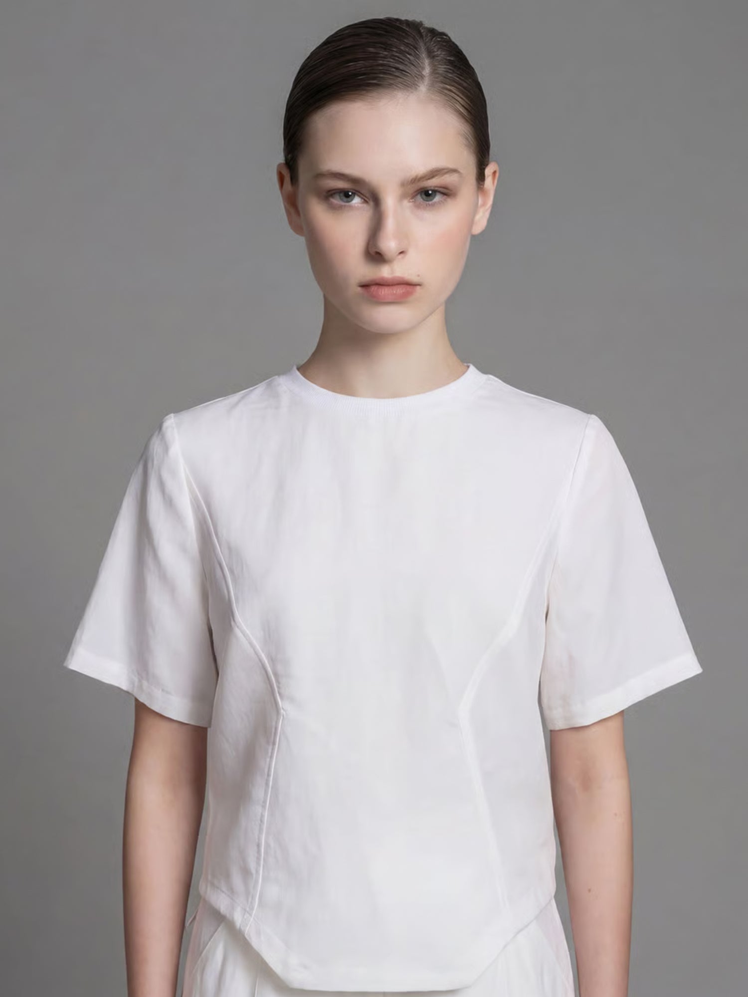 CLASSIC BLACK/STARLIGHT WHITE ORGANZA LINEN PANEL TOP