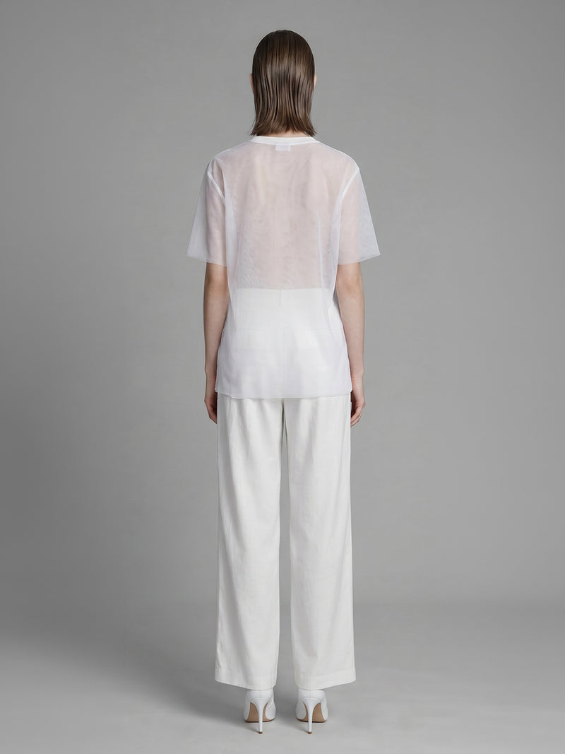 CLASSIC BLACK / STARRY WHITE MESH DROP-SHOULDER OVERSIZED LONGLINE T-SHIRT