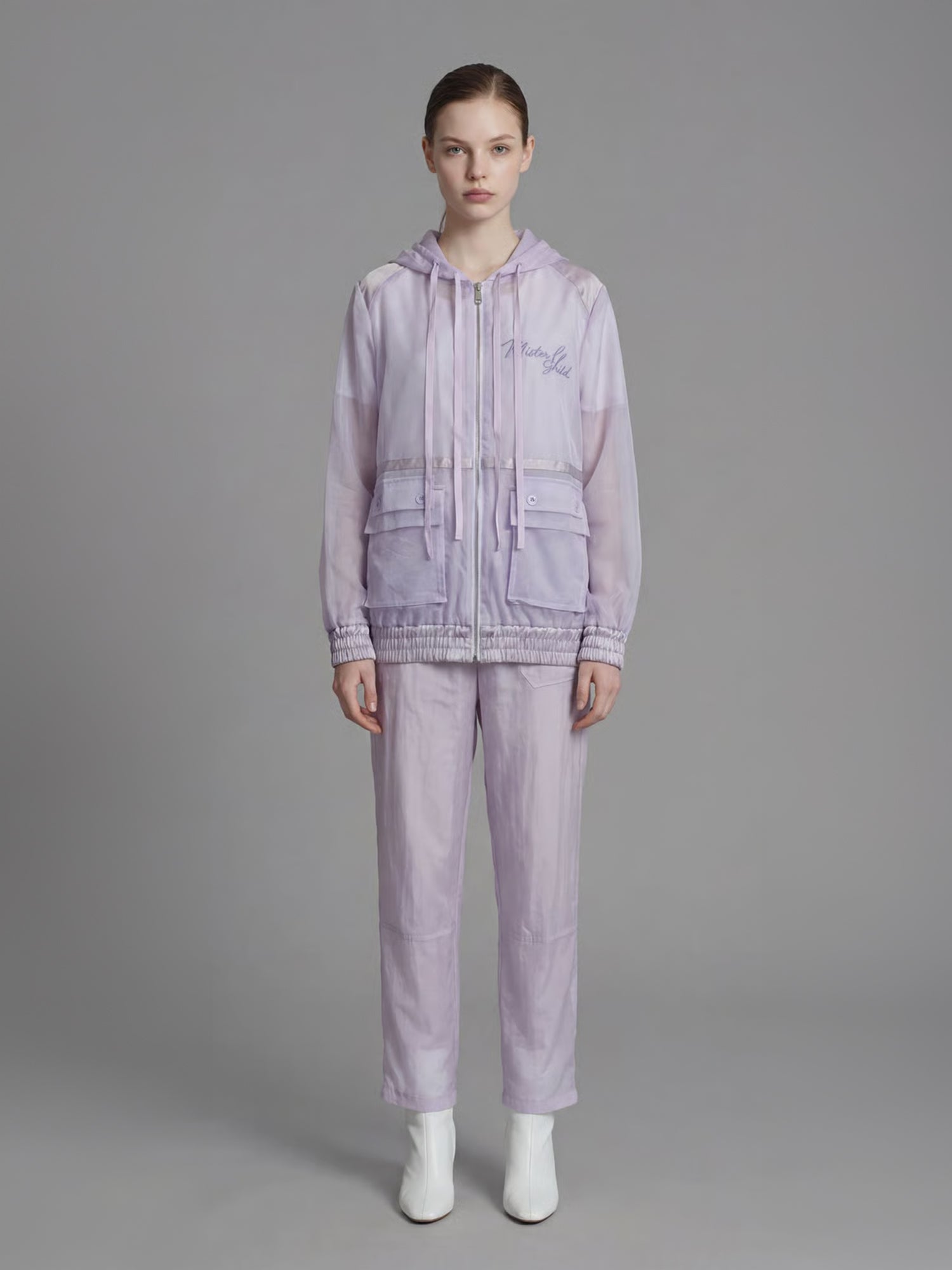 ORCHID MIST PURPLE MESH CASUAL JACKET