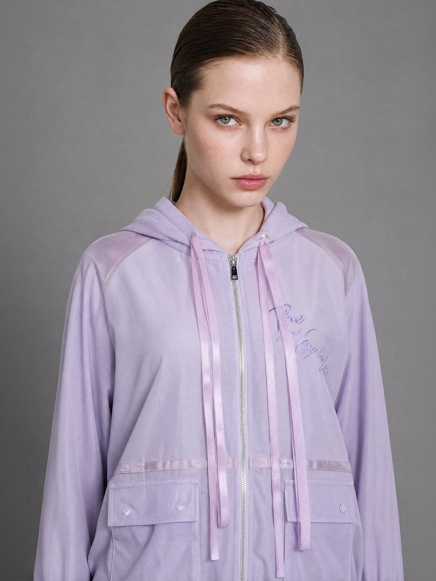 ORCHID MIST PURPLE MESH CASUAL JACKET