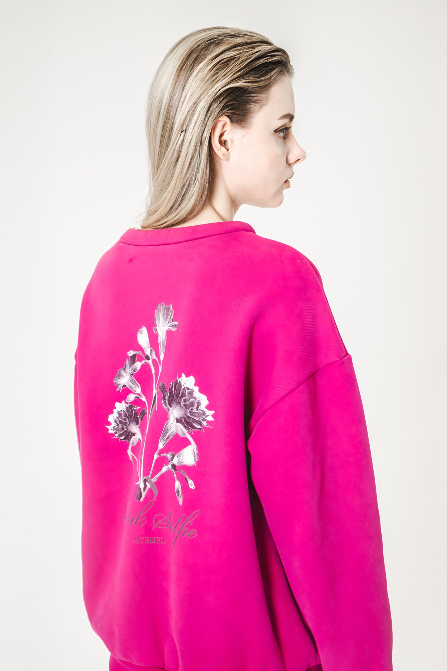 
                  
                    HOT PINK/SKY BLUE CASUAL LOOSE FLEECE LONG-SLEEVE TEE
                  
                