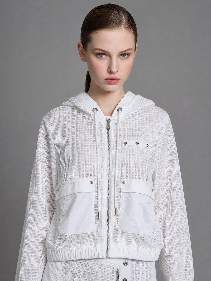 CLASSIC BLACK / STARRY WHITE CASUAL HOODED JACKET