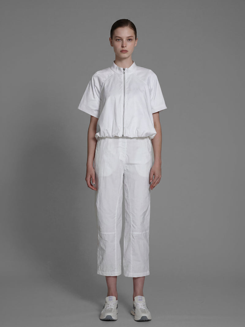 CLASSIC BLACK / STARRY WHITE TRENCH-STYLE STATEMENT PANTS