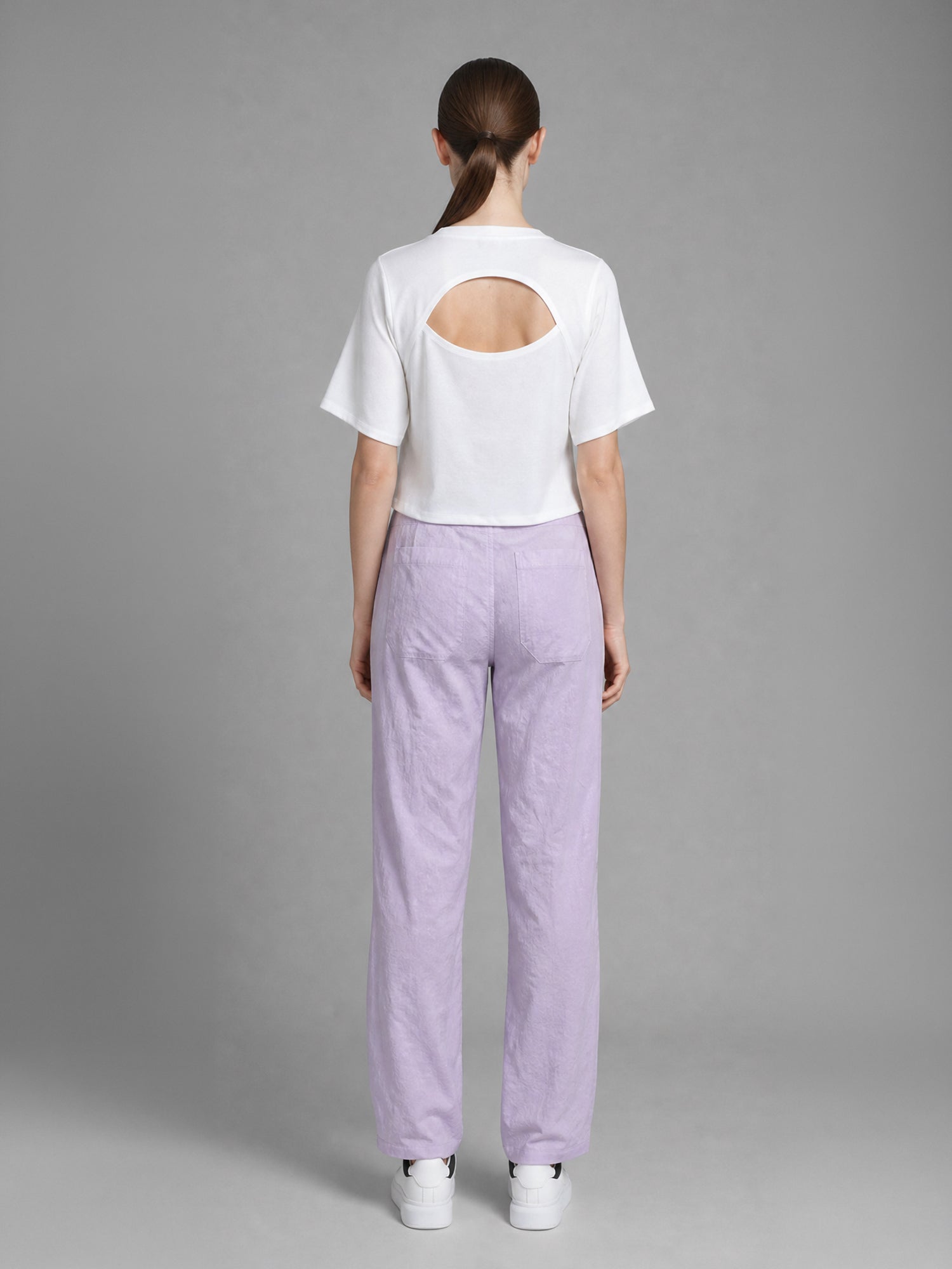ICE BLUE / SOFT BLUSH PINK RELAXED TAPERED PANTS